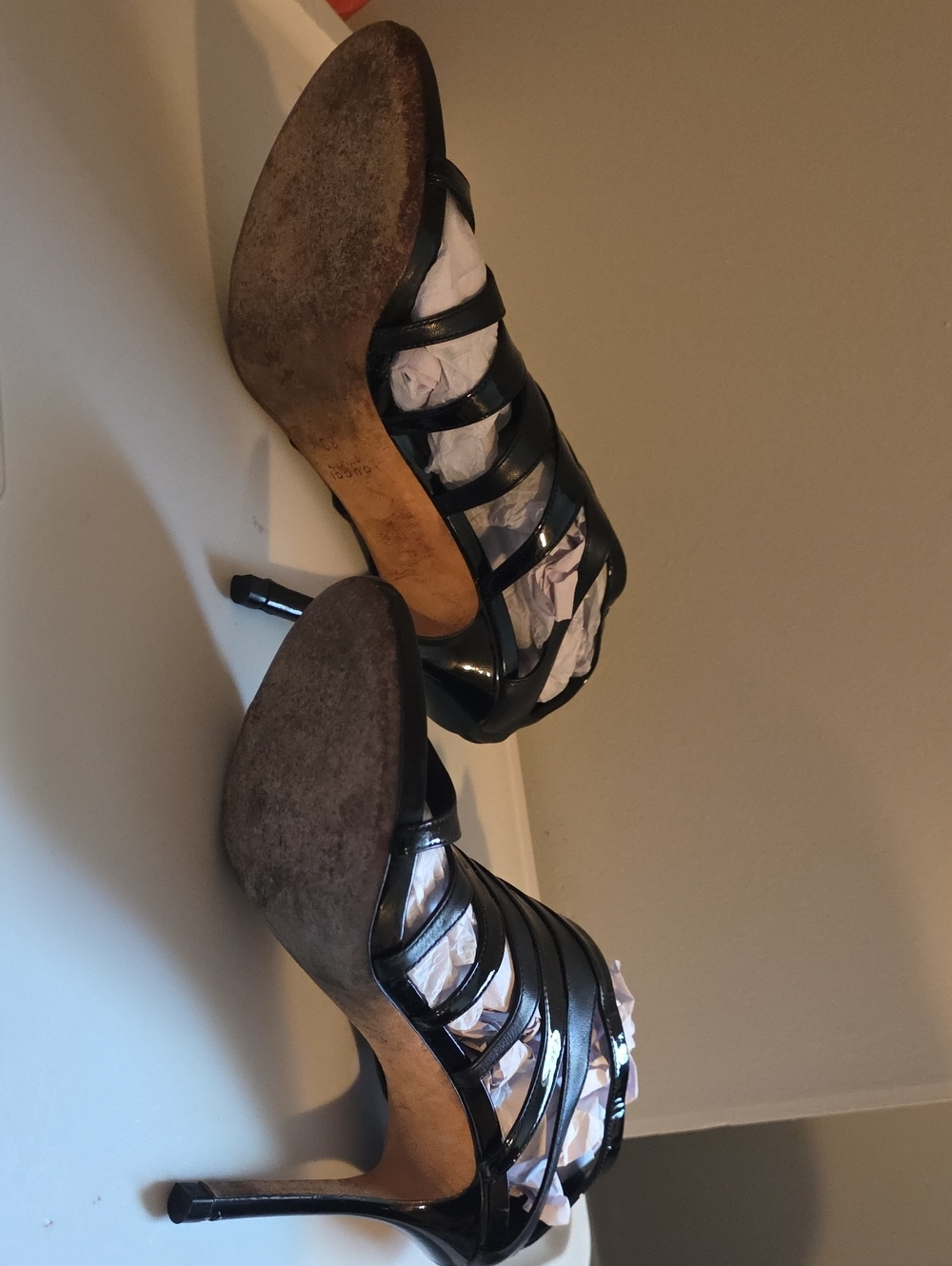 Gucci Black Strappy High Heel Sandals for Women - Picture 11 of 17